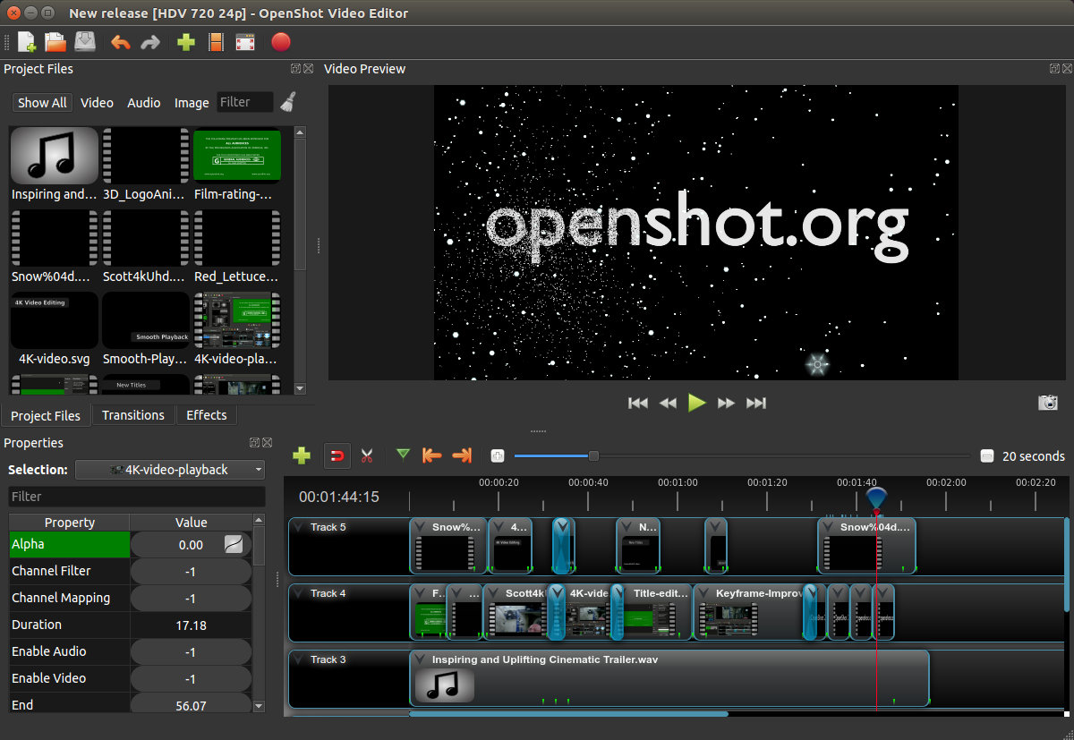 openshot video editor crashing